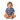 2-4 year old blonde boy sitting in Nesting tee on white background