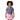 2-4 year old girl in Nesting tee with pink skirt on white background