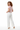 3/4 Back - Mixed-race model, white linen pants