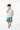 Asian boy in patterned shorts