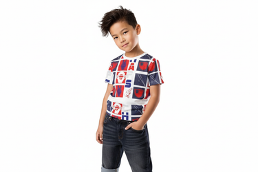 Asian child with denim