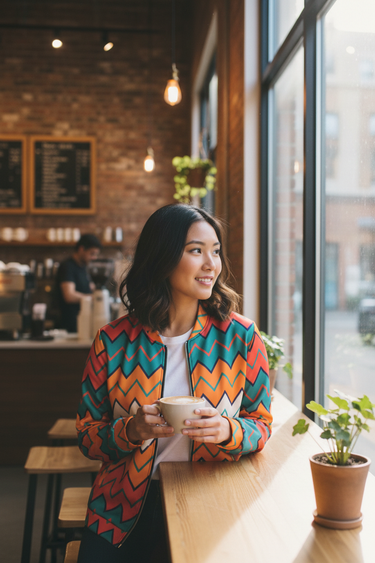 Asian female coffee