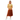 Autumn hoodie with rust midi skirt and white sneakers
