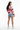 Back - Asian female model, jean shorts