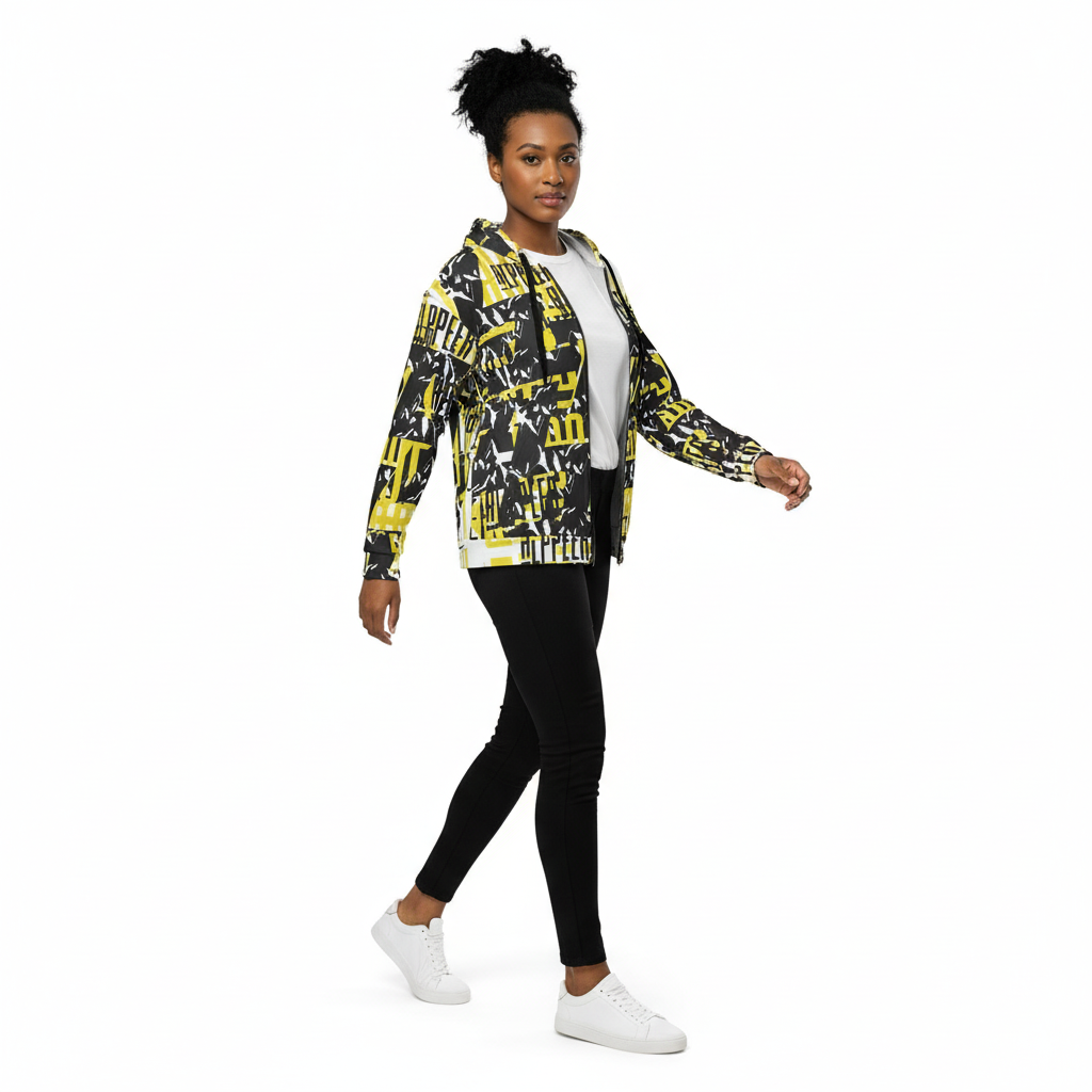 Black female model - walking motion