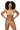 Black female model with voluminous afro playful pose
