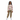 Black girl in rash guard with cargo pants on white background
