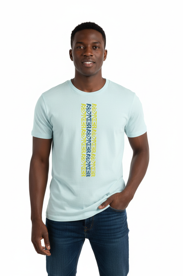 Black male model light blue