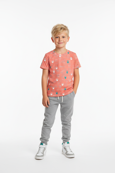 Blonde boy in joggers