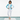 Blue watercolor rash guard with white swim leggings on white background