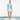 Blue watercolor rash guard with white swim shorts