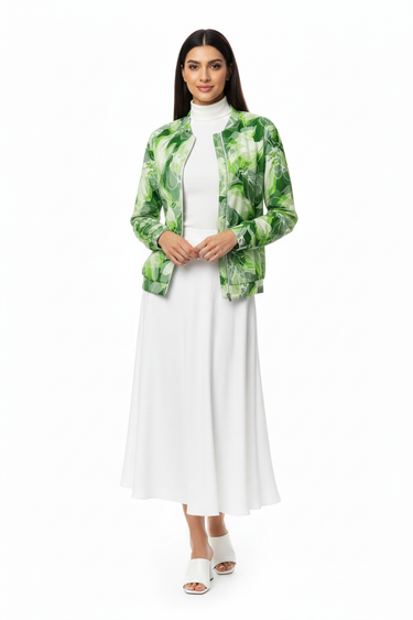 Bomber Open with Midi Skirt