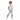Boy in Robo Days tee with denim shorts on white background