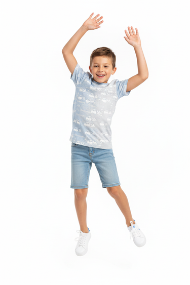 Boy jumping playful