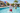 Boy playing water volleyball