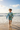 Boy Running with Boogie Board