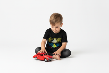 Boy with toy car
