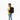 Child back view with backpack - white background