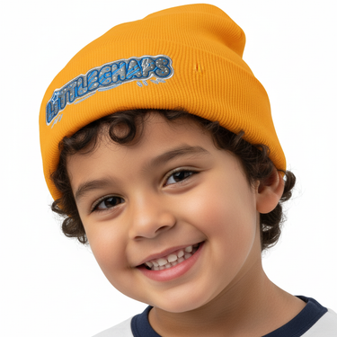 Close-up boy gold beanie