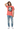 Coral pink tee casual pose