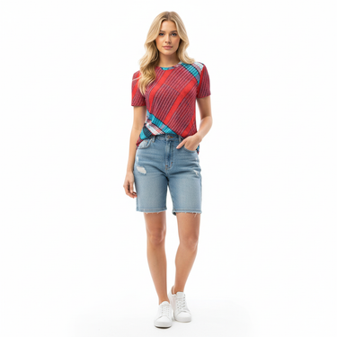 Cozy Summers Tee with Denim Shorts