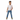 Curly-haired boy in Robo Days tee with jeans on white background