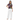 East Asian model with white wide-leg pants