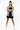 Female model in black shorts and platform sneakers