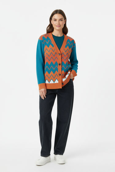 Female model - partially buttoned