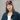 Female model with colorful beanie