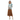 French script sweater with corduroy skirt