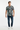 Geometric mountain pattern tee casual pose