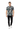 Geometric mountain pattern tee casual stance