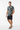 Geometric pattern tee with black boardshorts