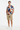Geometric polo with khaki shorts