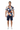 Geometric polo with navy shorts casual