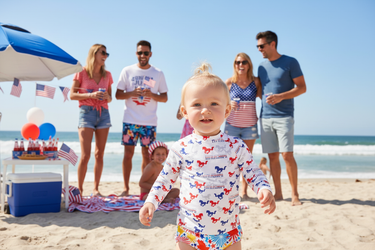 Girl at beach party celebration