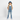 Girl classic denim bucket hat hands in pockets