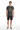 Heather dark grey tropical tee with black boardshorts