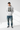 Heather grey hoodie front with hands in pocket