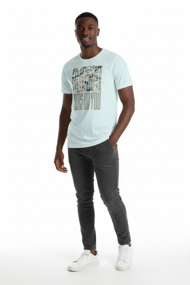 Heather Ice Blue Grey Joggers Front