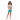 Hispanic girl in Sandcastle Dreams rash guard on white background