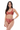 Female model wearing Belles coral high-waisted bikini - confident pose