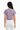 Model 1 - Back view of rainbow palm crop tee