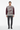 Distressed texture sweater with grey wool trousers for smart-casual look