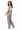 Silver satin pajama pants - three-quarter back view