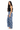 Model 1 - Side view of blue camo wide-leg pants
