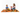 Siblings playing on construction blanket white background