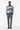 Tropical palm sweater with grey wool trousers for smart-casual look