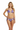 Blonde female model wearing Purple Majesty bikini - confident pose